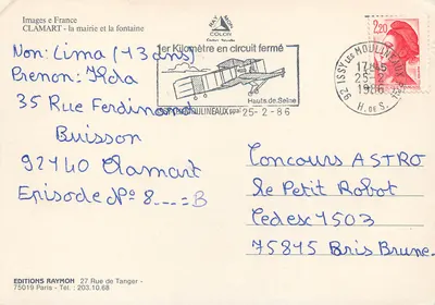 Clamart — a prefeitura e a fonte — Éditions Raymon — Verso
