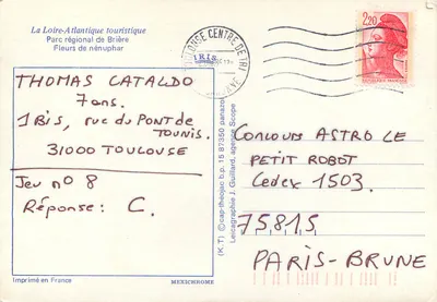 Kwiaty nenufarów — Regionalny Park Brière, Loire-Atlantique — wydawca Leicagraphie J. Guillard — Rewers