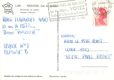 Toulouse - Cité des Violettes — Poupées d'Horphin, serie L.259 — Achterkant