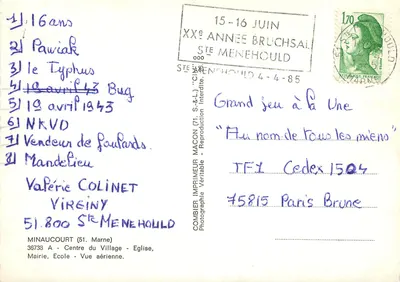 Ste-Menehould — Vista aérea — Combier Imprimeur Macon — Verso