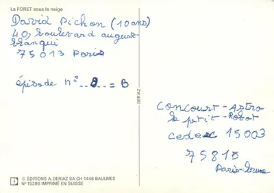 Las pod śniegiem — Epizod nr 8 — Wydawnictwo A. Deriaz, nr 15286 — Rewers