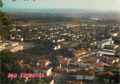 Bon Encontre — vista aérea dos novos bairros com Cité Jasmin — Société des Cartes APA-POUX