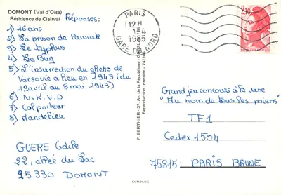 Domont (Val-d'Oise) — Residência de Clairval — P. BERTHIER — Verso