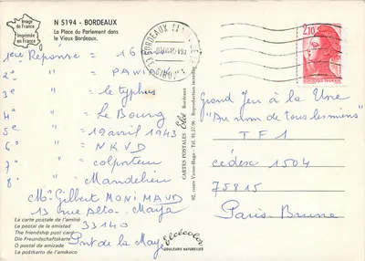 Place du Parlement — Bordeaux — Wydawca Elcée, nr 5194 — Rewers