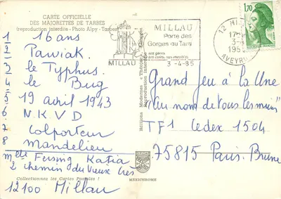Marche de majorettes — scène de rue à Tarbes — Éditions Modernes — Verso