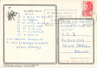 Bernay — widok panoramiczny i tradycyjne budynki — ARTAUD Frères — Rewers