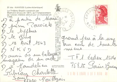 Teatro Graslin — Nantes — Edizioni Saint-Herblain — Verso