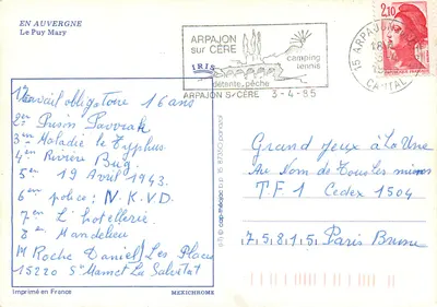 Puy Mary - H. 1787m — Schneebedeckte Berge und windige Straßen — MEXICHROME — Rückseite