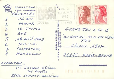 Sonnay (Isère) — Ogólny widok — Wydawnictwo Cellard — Rewers