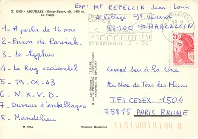 Aigoualles (Hautes-Alpes) — wioska w górach — Les Éditions J. Gellard — Rewers