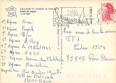 Fale — Efekty fal — Wydawnictwo sztuki Yvon Pariaud, nr 10 00 6064 — Rewers