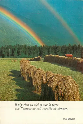 Arco-íris sobre um campo de feno — Paul Claudel — impressa na Bélgica