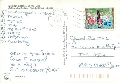 Nogent-sur-Oise — Lembrete de Nogent-sur-Oise — Edições MAGE — Verso