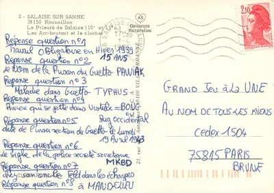 Prieuré de Salaïse — ruines d'un ancien monastère — éditeur non visible — Verso