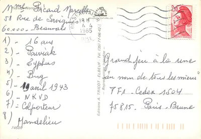 Normandzki krajobraz — Widok domu z dachem z siana — Wydawnictwo A. Tricot — Rewers