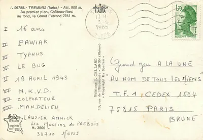 O Grande Ferrand — Tréminis — Edições J. Cellard — Verso