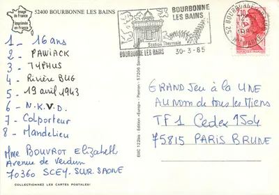 Bourbonne-les-Bains — Haute-Marne — Uitgever Pierron, n° 122bis — Achterkant