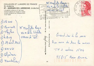 Gorges da Ardèche — Cores e Luz da França — Edições S.P.A.D.E.M. — Verso