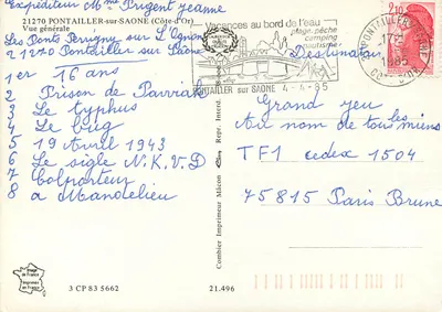 Pontailler-sur-Saône — Ogólny widok — Wydawca Combier — Rewers