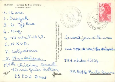 L'Aulne — Rzeka w okolicach Brestu — Wydawnictwo Cigogne — Rewers