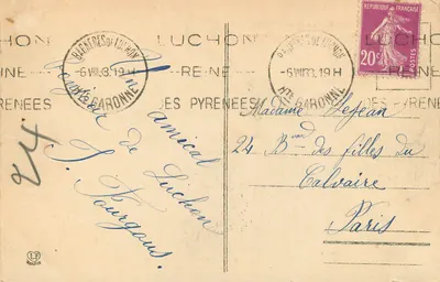 Luchon — Ujście Termalne — Centralne Pireneje (1. seria) n°307 — Rewers