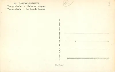 Cambo-les-Bains — Vista geral e paisagens — Réal-Photo, Paris — Verso