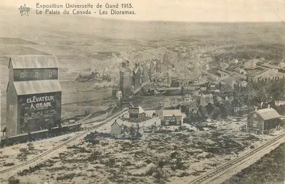 Bilhete postal antigo Les Dioramas Le Palais do Canadá Exposição Universal de Grand 1913