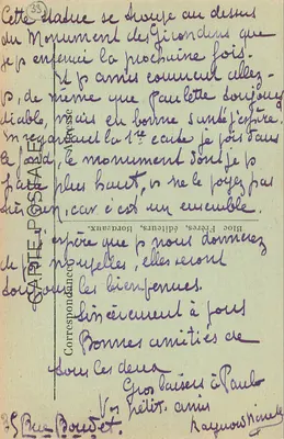 Bordeaux — O Grupo de « Gloria Victis » — Bloc Frères, n° 2444 — Verso