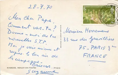 Riverside, Henley-on-Thames — vista do cais e dos barcos — editor PT10218 — Verso