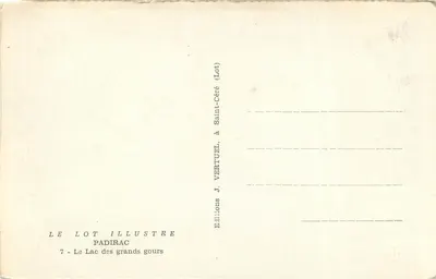 Lago dos Grandes Gours — Saint-Céré (Lot) — Edições J. Vertuel — Verso