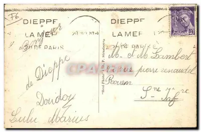 Dieppe — Os Quais e a Peixaria — C.A.A. n°237 — Verso