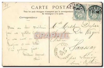 Campesina de los alrededores de Rouen (vestido antiguo) — Colección ND Phot, n°48 — Reverso