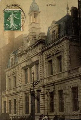 A Postagem em Rouen — edifício das Correios, Telégrafos e Telefones — editor desconhecido, número de série não visível