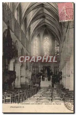 Caudebec-lès-Elbeuf — Interior da Igreja — Phototypie G. G.