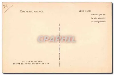 Coiffe de St-Valéry-en-Caux — A Normandia — Editora Levy et Neudunen Réunis, Paris — Verso
