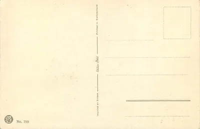 Widok rzeki w jesieni — dom z dachem z cegły — wydawca STF, nr 799 — Rewers