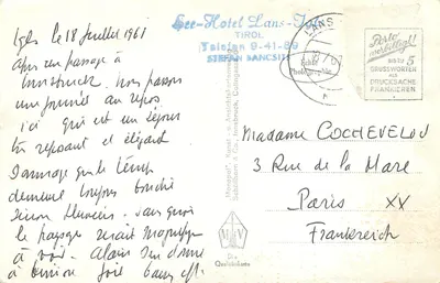 Kurort Igls 900 m gegen Petscherkofel, Tirol — Monopol 19679 — Verso