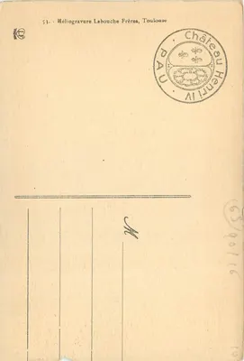 Pau - Castelo Henri IV - Sala das Guardas — Editor Labouche Frères, Toulouse, n°53 — Verso