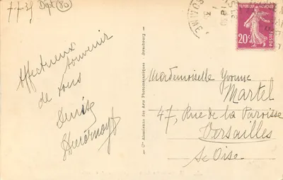 MERS-les-BAINS - La Digue y la Playa — Tarjeta postal antigua n°98, editada por l'Atelier des Arts Photomécaniques de Strasbourg — Reverso