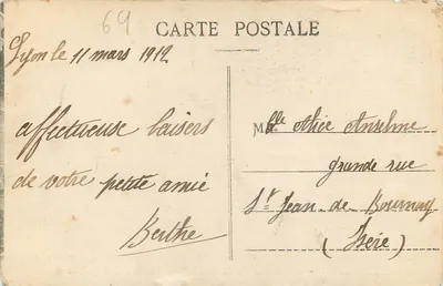 Wewnętrzne wnętrze Nowej Ewangelicznej Katedry Świętego Augustyna — Lyon — S. Farges, wyd. Lyon, n° 5352 — Rewers