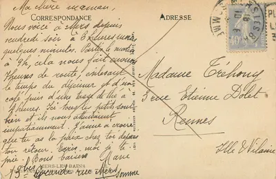 Mers-les-Bains — Widok plaży i skał — Wydawca: Perspective des Mers et de la Somme — Rewers