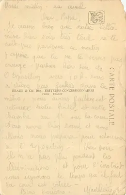 Afrique Occidentale Française — Le Restaurant Indigène — Exposition Coloniale Internationale — Paris 1934 — G. Olivier et J. G. Lambert, Archs. — Rückseite