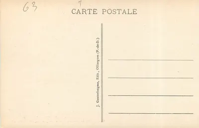 Cour de l'Hôtel de Ville — Estilo Renascentista — G. D'O. n° 943 — RIOM — Verso
