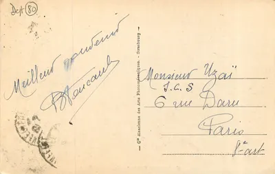 MERS-les-BAINS - A Digue e a Praia — Bilhete postal antigo n°97, editada pela Cie Alsacienne des Arts Photomécaniques — Verso