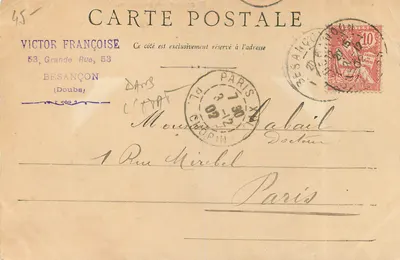 Besançon-les-Bains, 27 grudnia 1902 — Duży Kawiarniany Dom Giełdowy — Dwie sale — Rewers