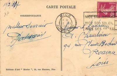 Nice — Ogólny widok z zamku — Foto Munier, n°224 — Rewers