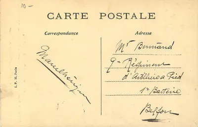 Besançon — Palazzo di Giustizia, facciata Rinascimentale e ali moderne — editore L.P. M. Paris, n° 97 — Verso