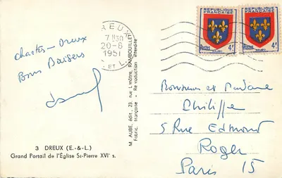 Grande Portal da Igreja de São Pedro — Dreuux — Editor E.&-L. n°3 — Verso