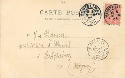 Montélimar — Jardin Public — Papeterie Chapuis, Montélimar — Verso