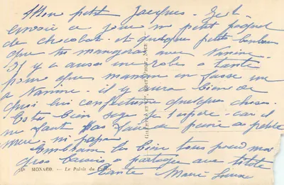 Het Paleis van de Prins in Monaco — Uitgeverij Ph. Nace, n° 748 — Achterkant